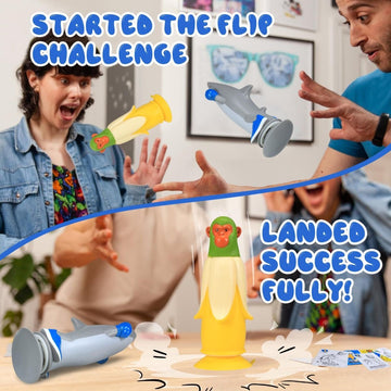 Banana Monkey vs Sharkman Flip Game – Fun Toss & Flip Challenge for Family, Party & Group Play | Other Action Games Available In - Store - RnR Galore