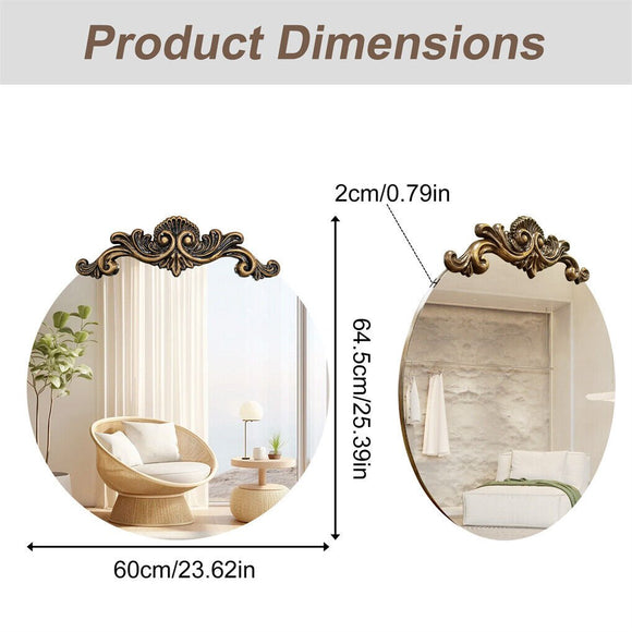 Baroque Antique Round Wall Mirror D�cor 60x64.5cm - RnR Galore