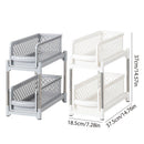 Bathroom Kitchen Sink Storage Rack Drawer Plastic Shelf Seasoning Holder - White - RnR Galore