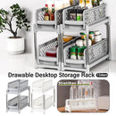 Bathroom Kitchen Sink Storage Rack Drawer Plastic Shelf Seasoning Holder - White - RnR Galore