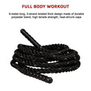 Battle Rope Dia 3.8cm x 9M length Poly Exercise Workout Strength Training - RnR Galore