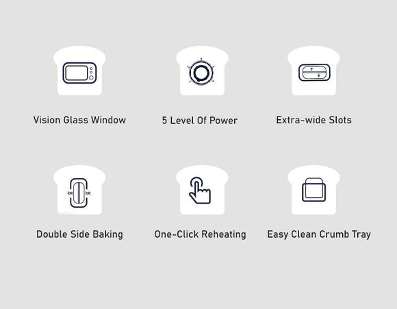 BEAR Double Slots Bread Toaster With Glass Window DSL - C02X1 - RnR Galore