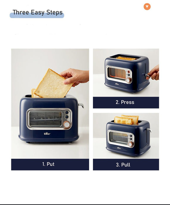 BEAR Double Slots Bread Toaster With Glass Window DSL - C02X1 - RnR Galore