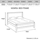 Bed Frame Double Size in Solid Wood Veneered Acacia Bedroom Timber Slat in Oak - RnR Galore