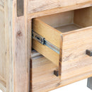 Bedside Table 2 drawers Night Stand Solid Wood Acacia Oak Colour - RnR Galore