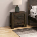 Bedside Table 2 drawers Night Stand Solid Wood Acacia Storage in Chocolate Colour - RnR Galore