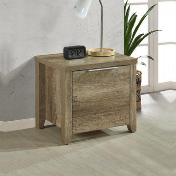 Bedside Table 2 drawers Storage Table Night Stand MDF in Oak - RnR Galore