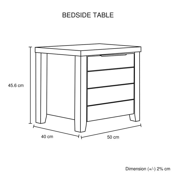 Bedside Table 2 drawers Storage Table Night Stand MDF in Oak - RnR Galore