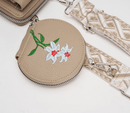Beige Chic Floral Embroidered 2 - in - 1 Crossbody Phone Bag with Coin Purse - RnR Galore