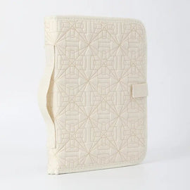 Beige Elegant Quilted Bible Cover - Protective Book Case with Carry Handle - RnR Galore
