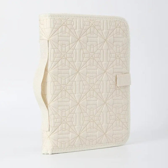 Beige Elegant Quilted Bible Cover - Protective Book Case with Carry Handle - RnR Galore