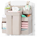 Beige Foldable Baby Crib Storage Hanging Bag - Large Capacity Organizer for Cribs and Changing Tables - RnR Galore