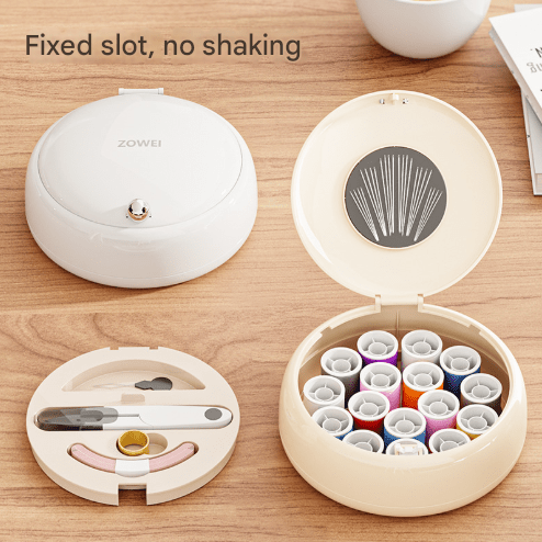 Beige Modern Compact Sewing Kit Organizer - All - in - One with Magnetic Needle Case - RnR Galore