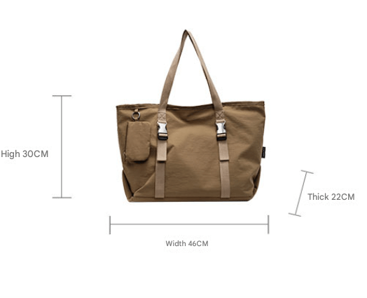 Beige Modern Utility Tote Bag for Women - Large Capacity Shoulder Bag with Detachable Pouch for Work, School & Travel - RnR Galore