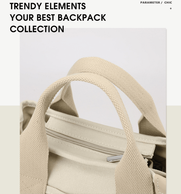 Beige Small Canvas Tote Bag Crossbody Lunch Handbag with Adjustable Strap Fits 9.7 Inch Tablet for Women Daily Work and Travel - RnR Galore