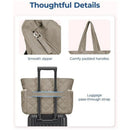 Beige Women's Multi - Pocket Tote Bag - Large Quilted Travel Handbag for Work, Gym, and More - RnR Galore