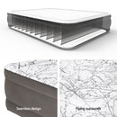 Bestway Air Mattress Queen Inflatable Bed 46cm Airbed Decorated Surface Grey - RnR Galore