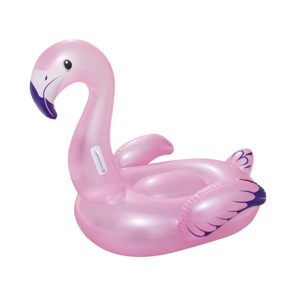 Bestway Kids Flamingo Rider Ride On Float Floating Seat Pool Lounger 1.27Mx1.27M - RnR Galore
