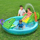 Bestway Kids Inflatable Splash Play Pool with Slide Ball Crocodile Fishing Net - RnR Galore