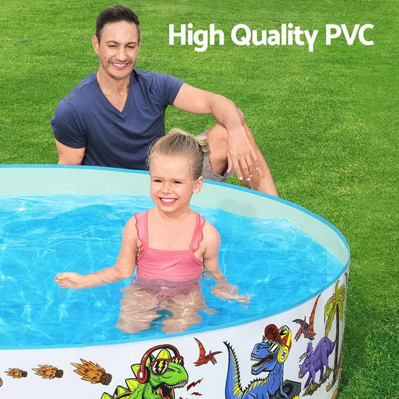 Bestway Kids Pool 183x38cm Round Above Ground Rigid Swimming Pools Dinosaur 946L - RnR Galore