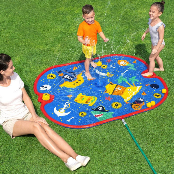Bestway Kids Splash Pad Pool Sprinkler Spray Play Mat Water Fun Toys 170cm x140cm - RnR Galore