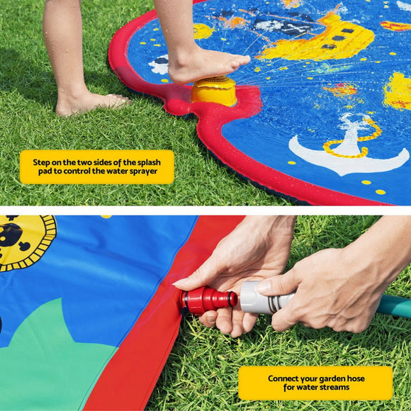 Bestway Kids Splash Pad Pool Sprinkler Spray Play Mat Water Fun Toys 170cm x140cm - RnR Galore