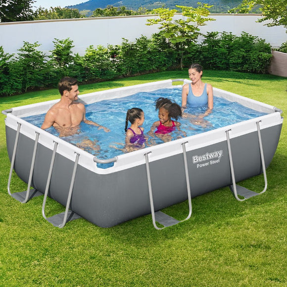 Bestway Swimming Pool 282x196x84cm Steel Frame Above Ground Pools Filter Pump 3662L - RnR Galore