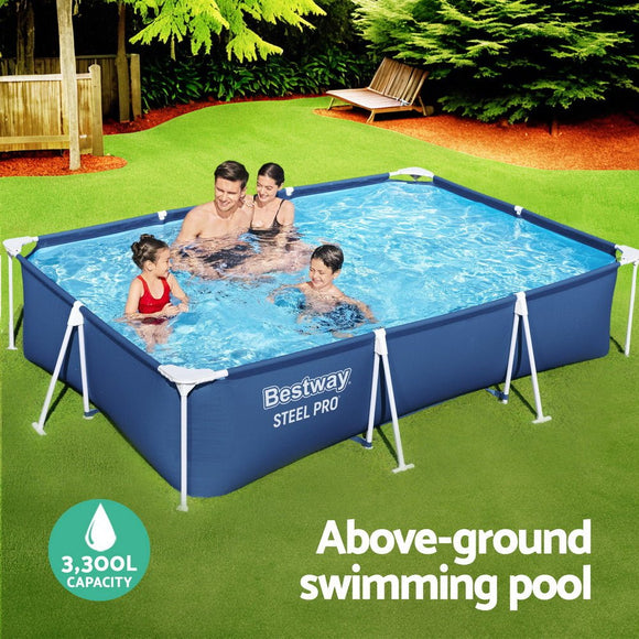 Bestway Swimming Pool 300x201x66cm Steel Frame Above Ground Pools 3300L - RnR Galore