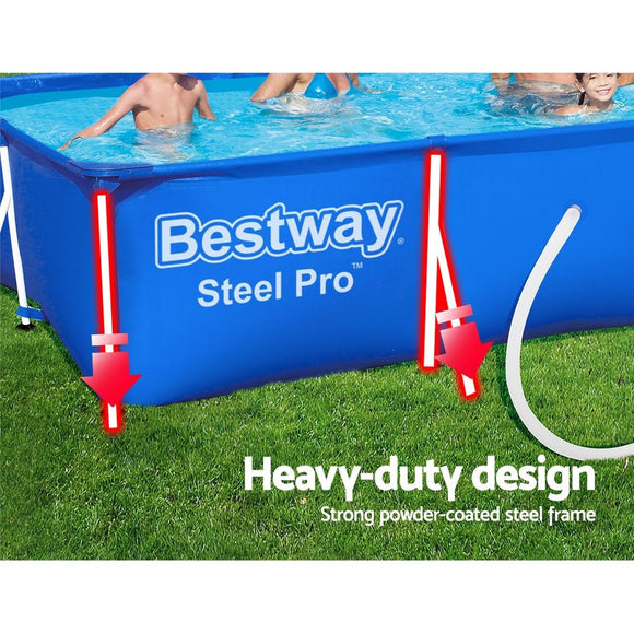 Bestway Swimming Pool 400x211x81cm Steel Frame Above Ground Pools w/ Filter Pump 5700L - RnR Galore