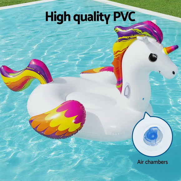 Bestway Unicorn Float Rider Inflatable Ride On Floating Pool Lounger 224x156CM - RnR Galore