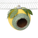 Bird Nest Parrot Nest Coconut Shell Braided Twine Colourful Cage Hanging Bed - White - Brown - Screw Model - RnR Galore