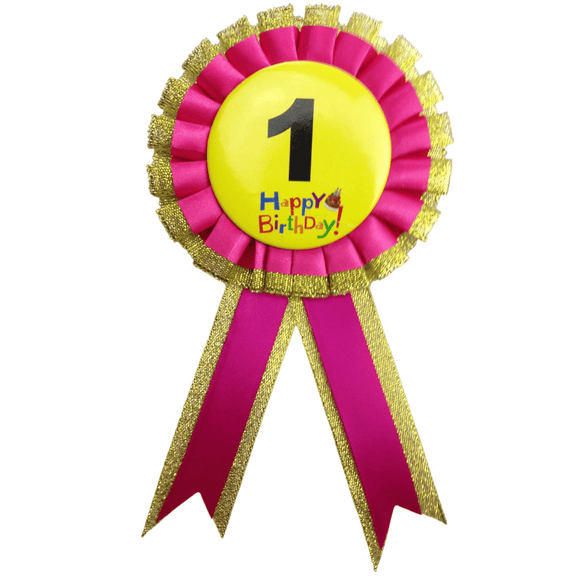 BIRTHDAY BADGE Party Favour Award Rosette Fancy Dress Girls Boys Childrens Kids RnR Galore