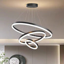 Black 3 Rings Minimalist LED Pendant Light Adjustable Circular Chandelier - RnR Galore