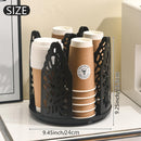 Black 360°Rotating Multi - Scenario Countertop Storage Rack - Large Capacity 4 Compartment Holder for Coffee & Tea Cups - RnR Galore