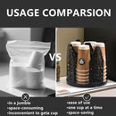 Black 360°Rotating Multi - Scenario Countertop Storage Rack - Large Capacity 4 Compartment Holder for Coffee & Tea Cups - RnR Galore