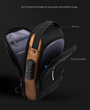 Black and Brown Men's Anti - Theft Crossbody Sling Bag with USB Charging Port & Combination Lock - RnR Galore