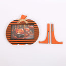 Black and Orange Stripes Pattern Festive Pumpkin Photo Frame - Rustic Halloween Tabletop Picture Holder - RnR Galore