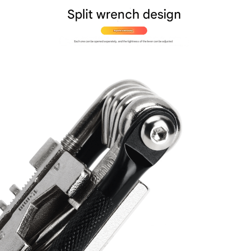 Black and Silver 16 in 1 Bicycle Repair Multi Tool - Compact Folding Bike Tool Kit with Chain Breaker for MTB Road Cycling - RnR Galore