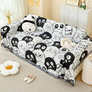 Black and white Ball Pattern Soft Waffle Weave Throw Blanket - Boho Style Cotton Blend Sofa Cover with Fringe 180x180cm - RnR Galore
