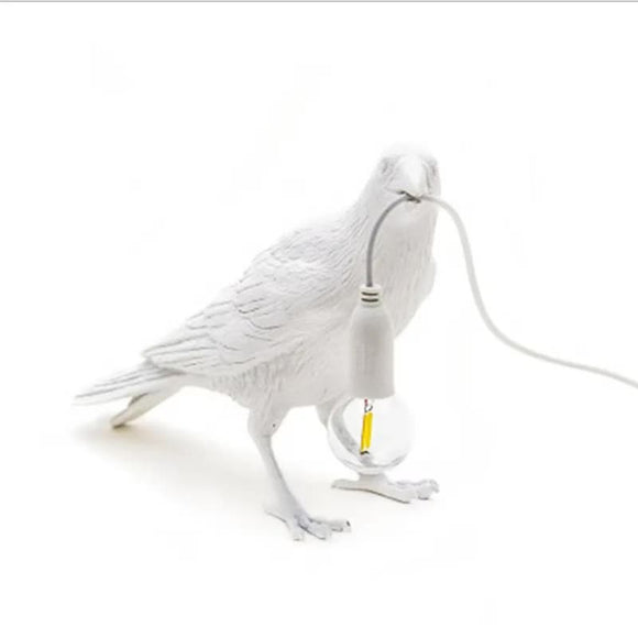 Black Bird Left Wall Lamp Nordic Resin Bird Wall Lamp - Creative Animal Bedside Decorative USB Night Light, Stylish Bird Perched Lamp for Bedroom and Living Room - RnR Galore