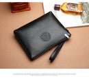 Black Classic Men's PU Leather Clutch Bag - Slim Business Wristlet & Travel Pouch - RnR Galore
