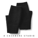 Black Color Block Cashmere Fingerless Gloves for Women Autumn Winter Outdoor Cold Protection Warm Knitted Gloves - RnR Galore