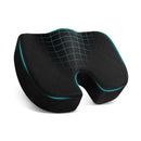 Black Ergonomic Memory Foam U - Shaped Seat Cushion - Breathable Orthopedic Pressure Relief Pillow with ZIpper Cover & Handle (45 x 36 CM) - RnR Galore