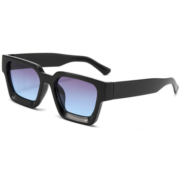 Black frame with grayish blue film Classic Square Frame Sunglasses - Unisex UV400 Protection, Lightweight & Face - Slimming Design - High Definition Vision Eyewear - RnR Galore