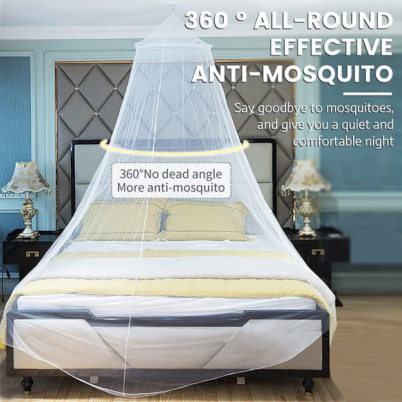 Black Hanging Princess Bed Canopy Mosquito Net - Dome Bedding for Dorm Rooms & Bedrooms (Fits 1.8m - 2m Beds) - RnR Galore