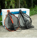 Black High Strength Large Landing Net - Fishing Net with Foldable Handle and Soft Rubber Netting, Dip Net for Fishing, Ideal for Boat, Pier, River Angling - RnR Galore