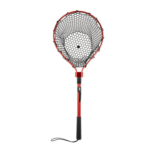 Black High Strength Large Landing Net - Fishing Net with Foldable Handle and Soft Rubber Netting, Dip Net for Fishing, Ideal for Boat, Pier, River Angling - RnR Galore