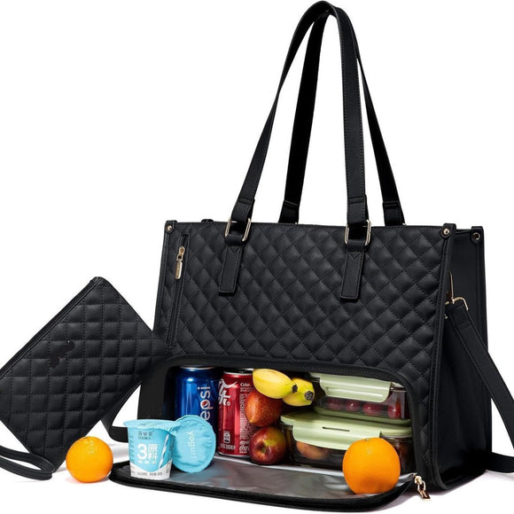 Black Insulated Lunch Bag and Laptop Cooler - Perfect for Keeping Food Fresh - RnR Galore