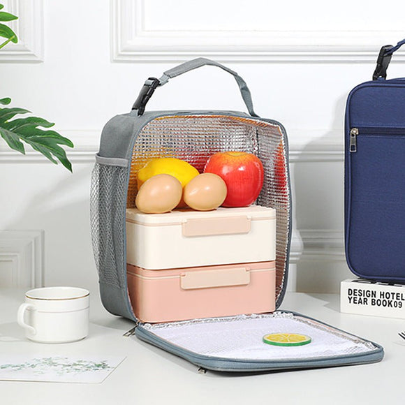 Black Insulated Lunch Bag with Shoulder Strap - Portable & Large Capacity Thermal Bento Tote - RnR Galore