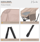 Black Lightweight Portable Camping Chair - Adjustable Height Folding Moon Chair with Breathable Mesh & Carry Bag for Outdoor, Beach, Fishing - RnR Galore